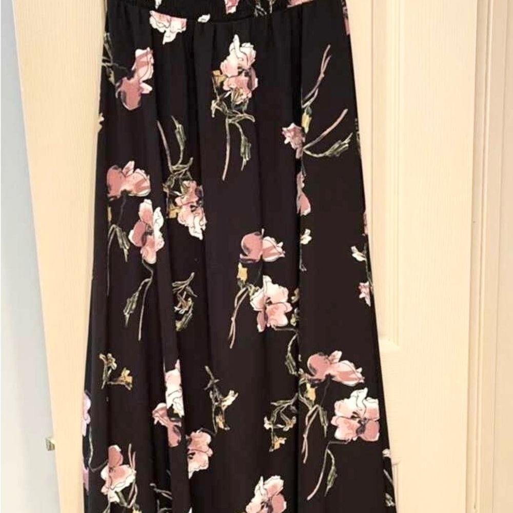 Eclipse Black Floral Maxi Skirt